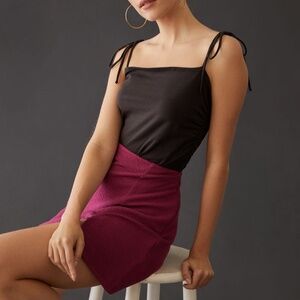 Anthropologie Shirred Tie Shoulder Tank